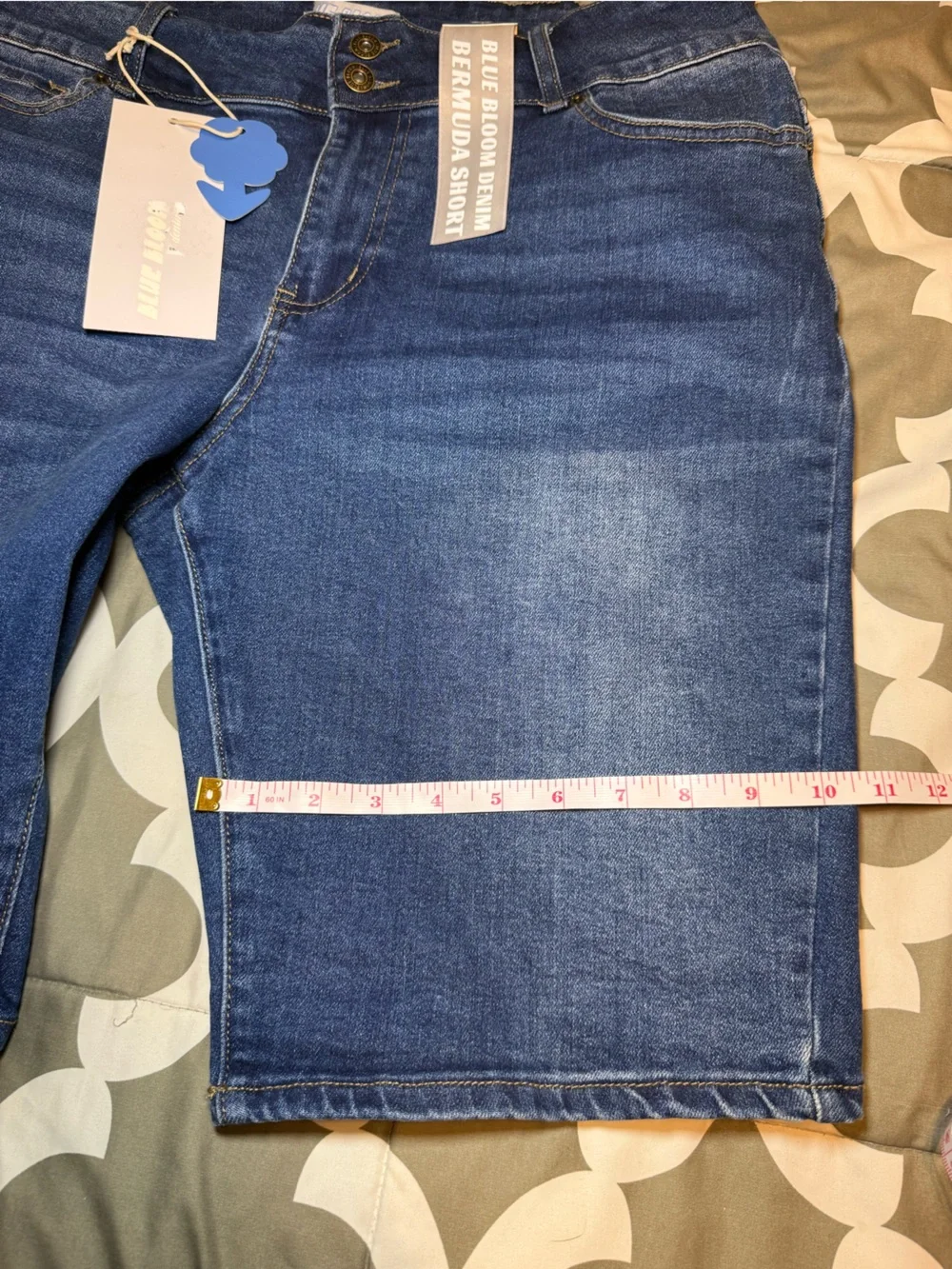 Blue Bloom Denim Bermuda Shorts — Size 16 New with tags!